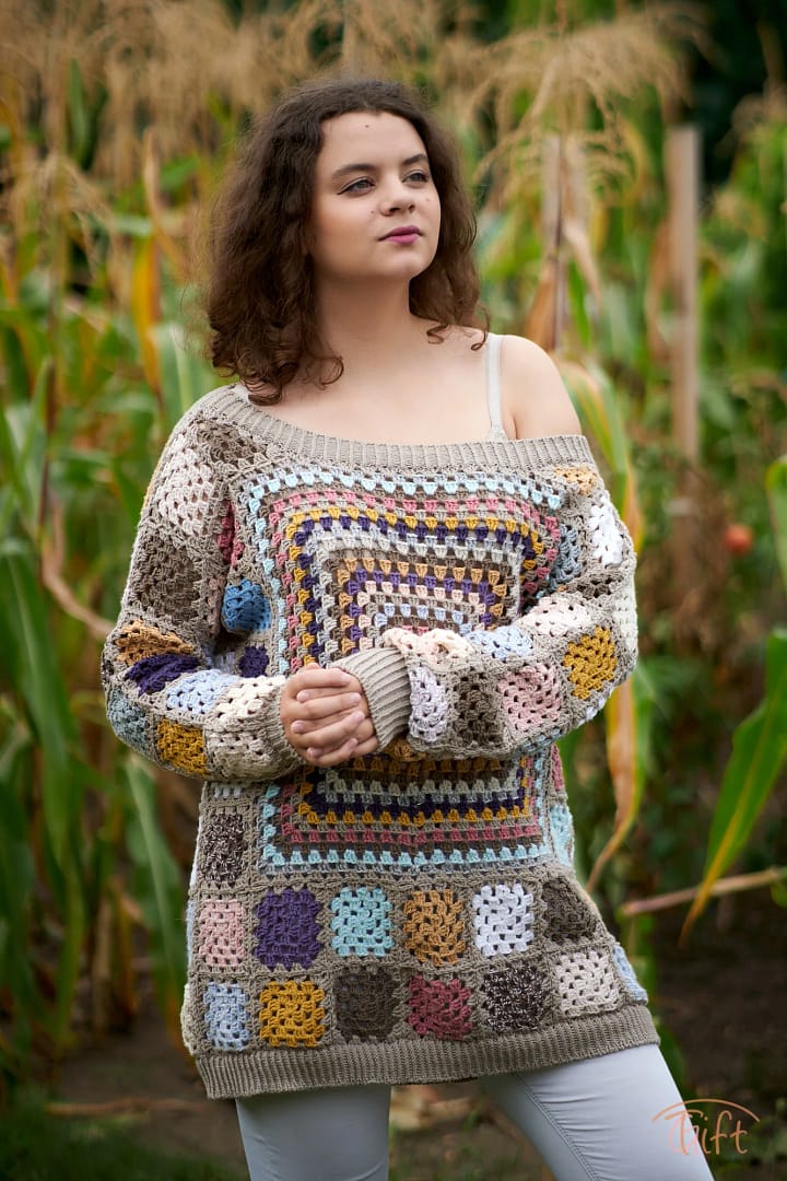 "Granny square" pulóver