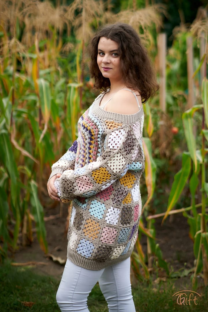 "Granny square" pulóver