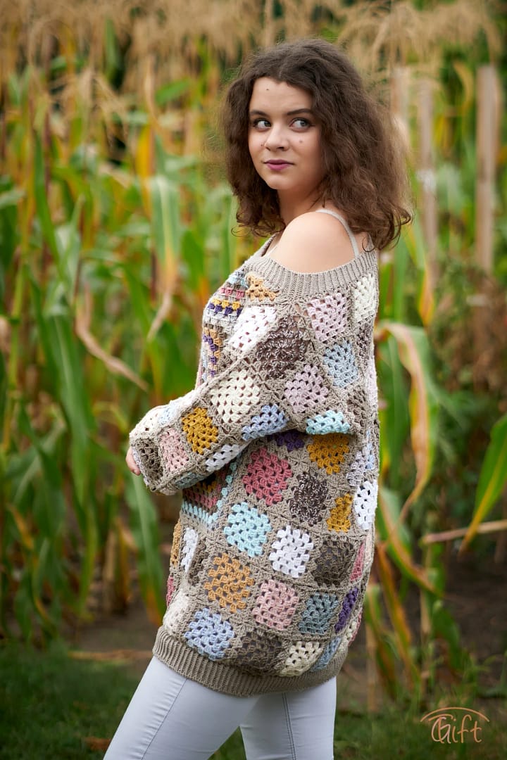"Granny square" pulóver